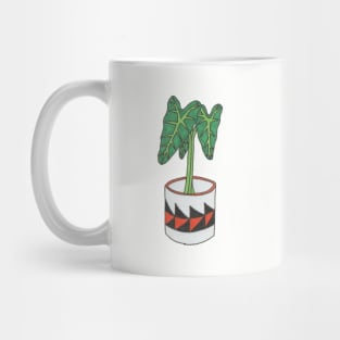 Colorful alocasia in pot Mug